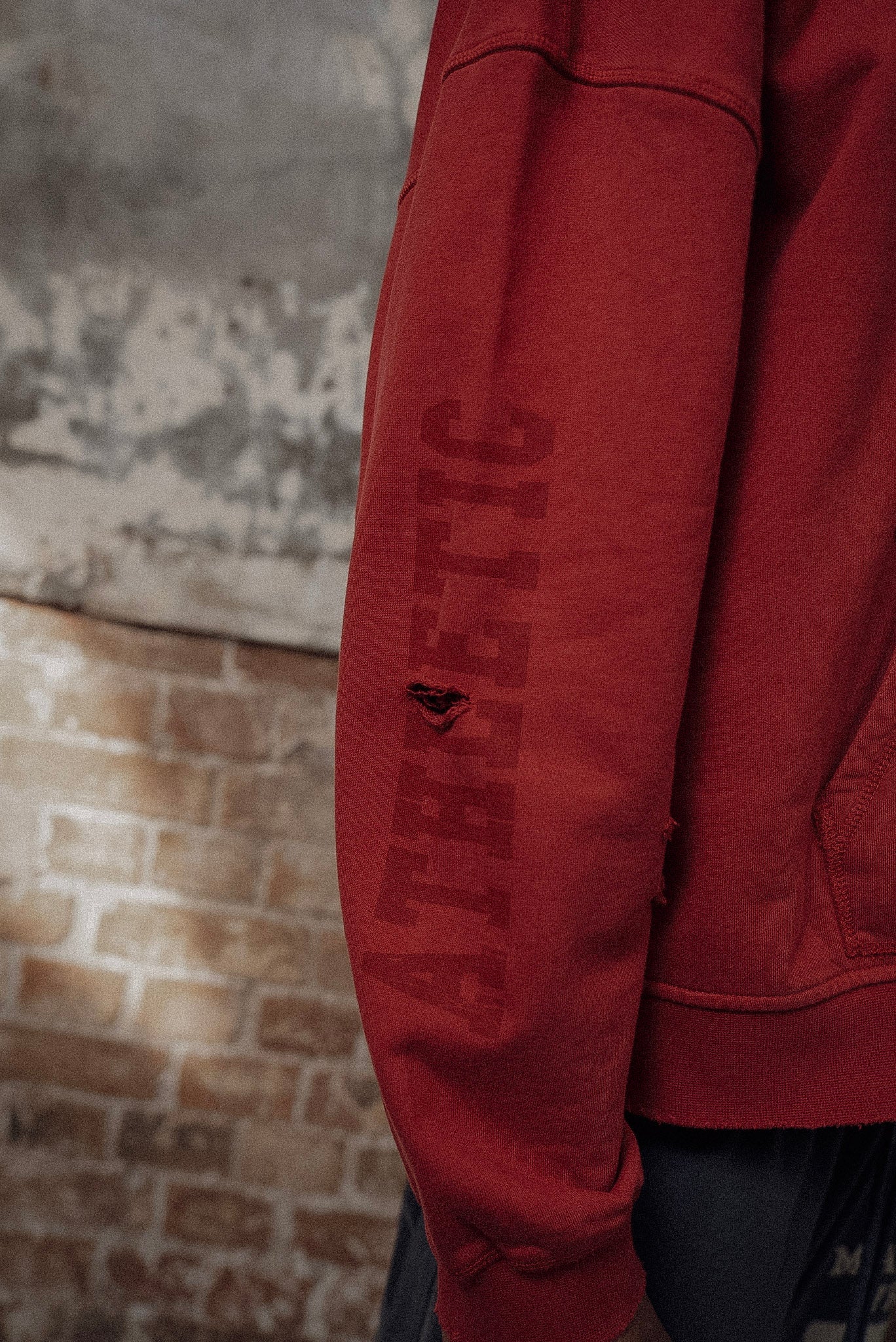 athletic department pullover - washed crimson