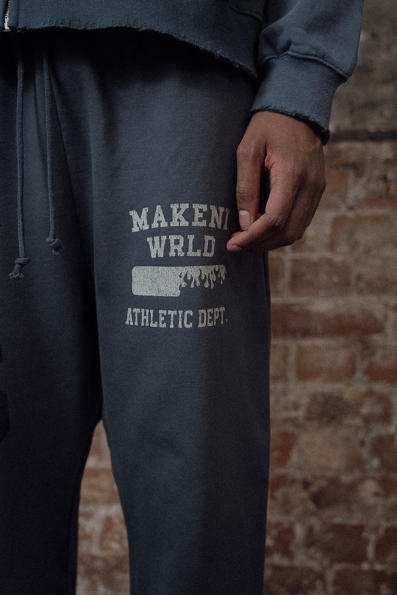 slate blue athletic department gym sweats