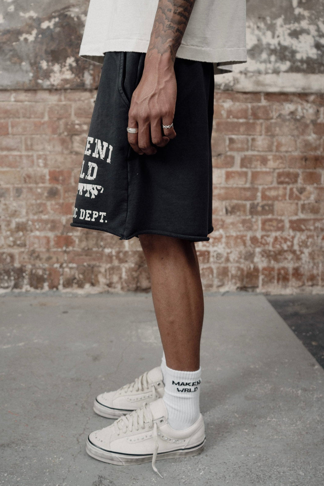 athletic department shorts - washed indigo