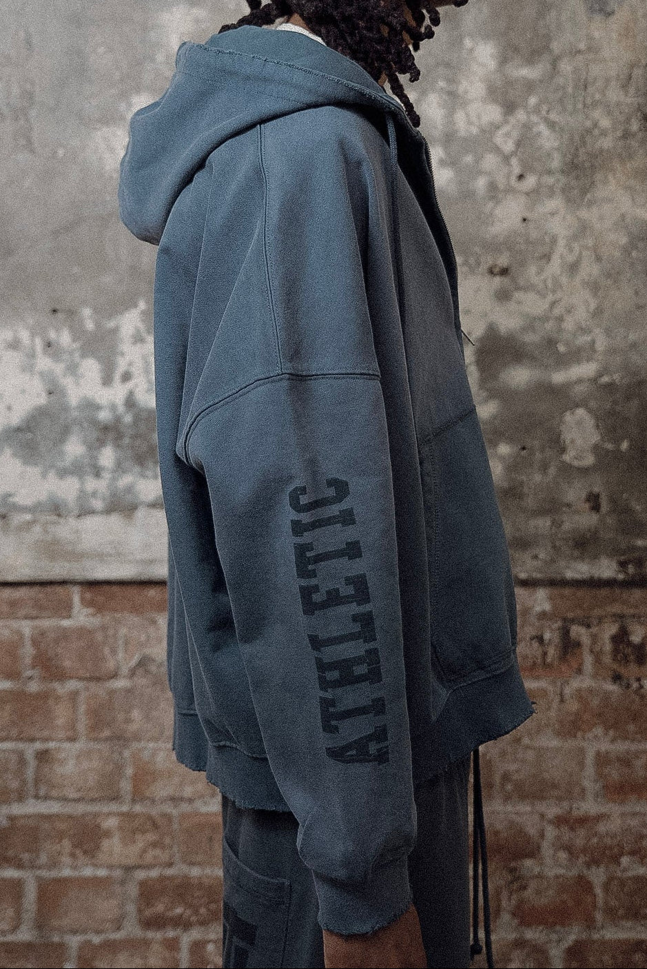 athletic department zip up - sunfade navy