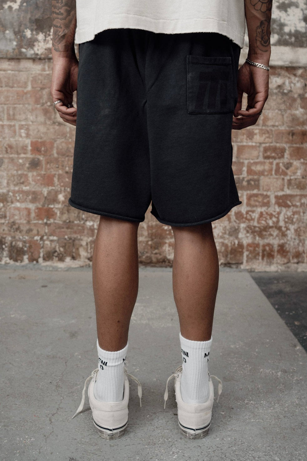 athletic department shorts - washed indigo