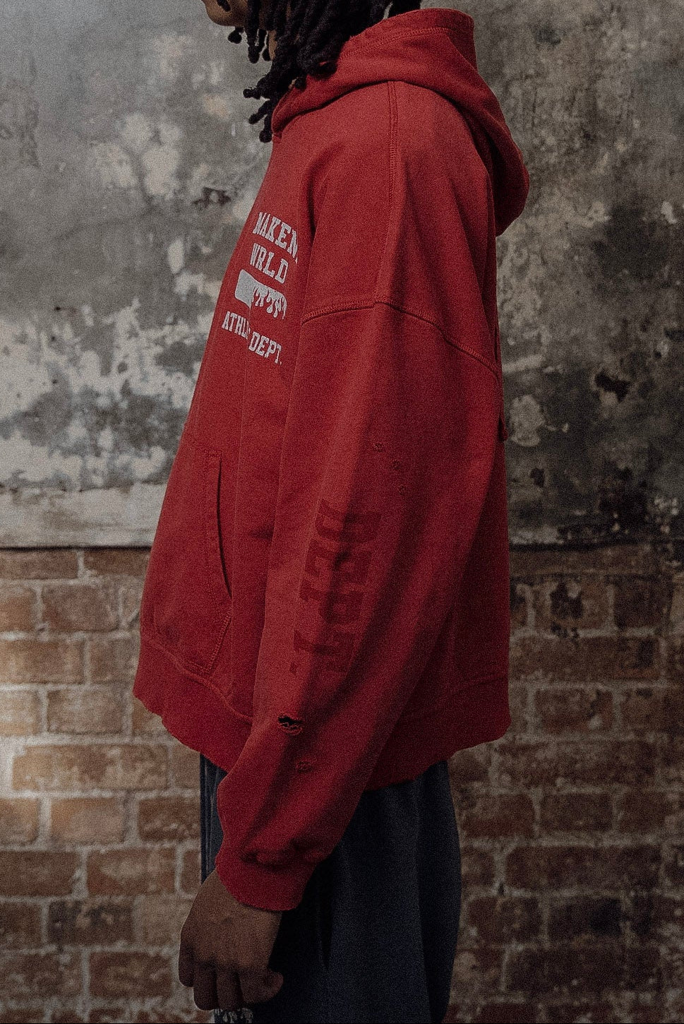 athletic department pullover - washed crimson