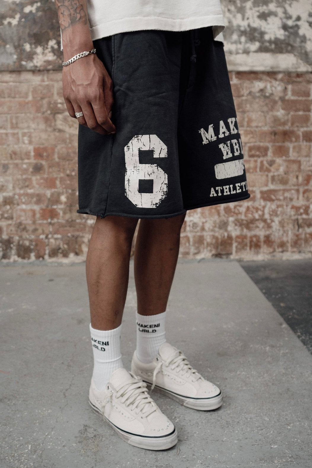 athletic department shorts - washed indigo