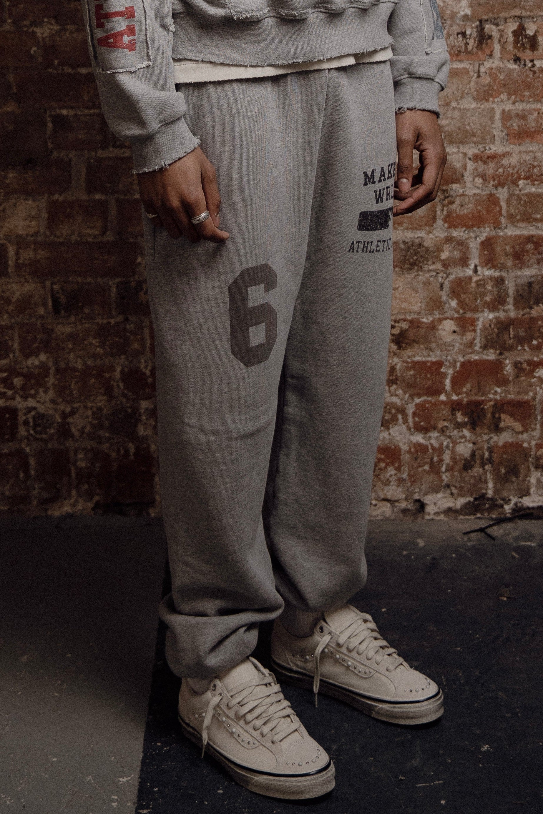grey athletic department sweats