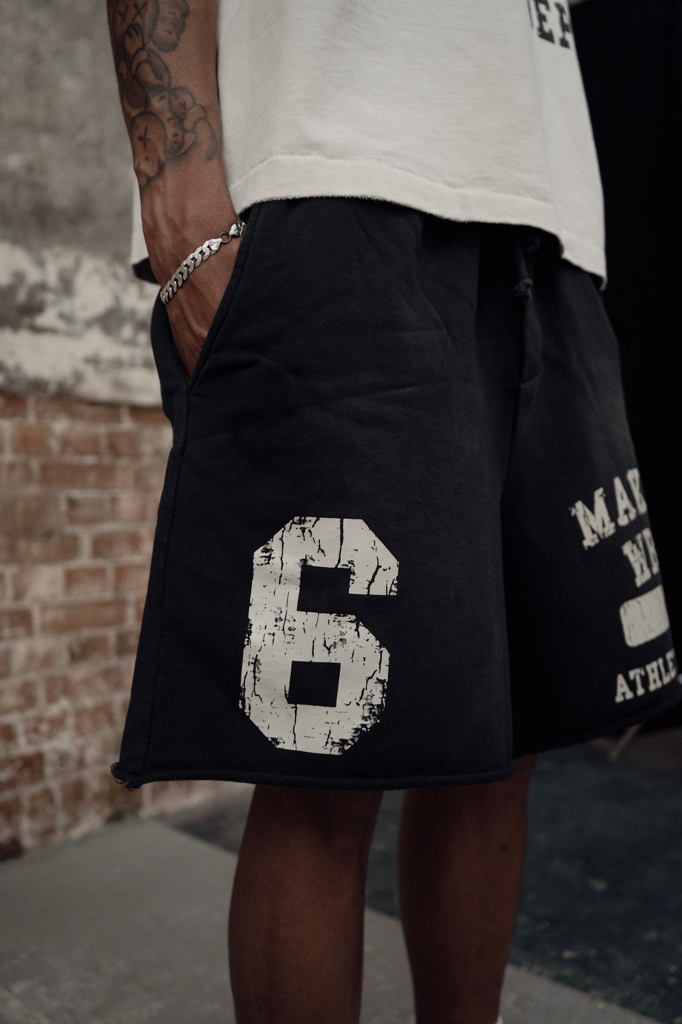athletic department shorts - washed indigo