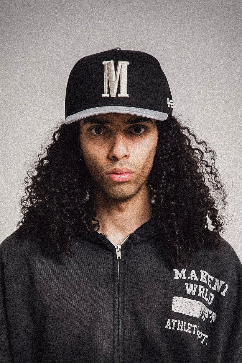 m logo baseball cap - black/ grey