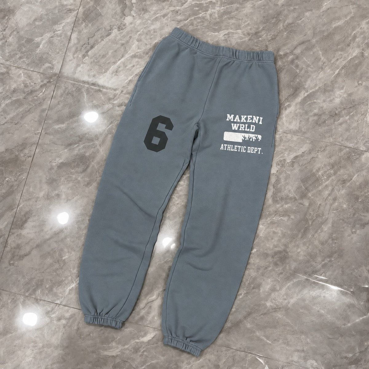 slate blue athletic department gym sweats